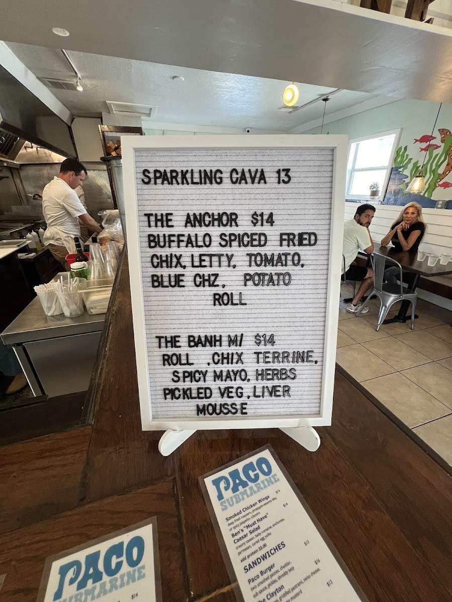 Menu Paco Submarine-2